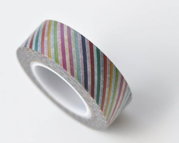 Colourful Stripes Deco Washi Tape 15mm Wide x 10M Roll A13311