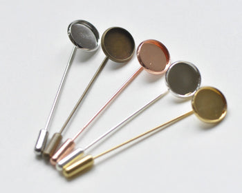 Stick Pin Clutch Brooch 10mm/12mm/14mm/16mm/18mm/20mm Set of 10