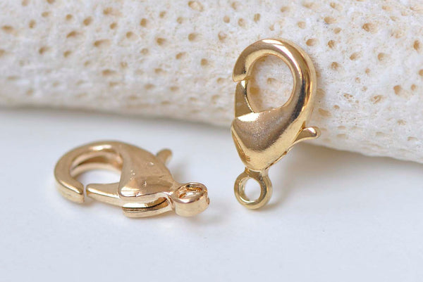 10 pcs 24K Gold Parrot Claw Lobster Clasps 10mm/12mm/15mm