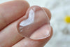 20 pcs of Crystal Glass Cabochon Heart Shaped Cameo 24x25mm A3052