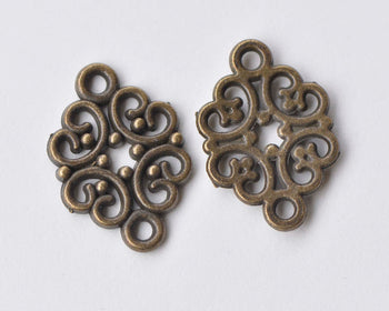 Antique Bronze Filigree Connector 13x20mm Set of 30 A5793