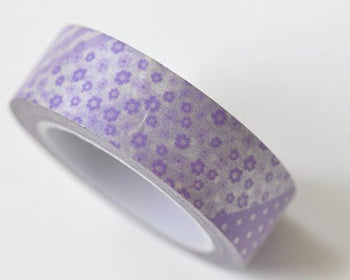 Cute Purple Flower Washi Tape 15mm Wide x 10m Roll A13292