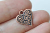 20 pcs Antique Copper Small Heart Charms 15x16mm A1717