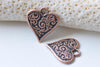 20 pcs Antique Copper Small Heart Charms 15x16mm A1717