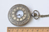 Antique Bronze Double Numerals Pocket Watch Necklace Set of 1 A6610