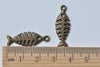 10 pcs Antique Bronze Filigree Fish Bone Pendants Charms 9x25mm A6055