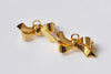 10 pcs Shiny Gold Bow Safety Pin Brooch Findings 17x28mm A7500
