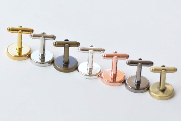 10 pcs Deep Well Cuff Links Cufflinks  16mm Bezel Setting