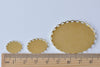 10 pcs Raw Brass Oval Pendant Tray Blanks Scalloped Edge