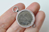 10 pcs  Silver Pocket Watch Round Base Setting Connectors A782