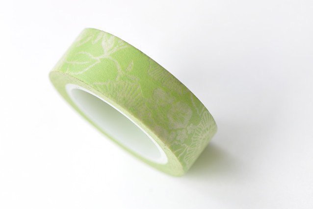 Retro Green Flower Washi Tape Planner Tape 15mm x 10M Roll A13358