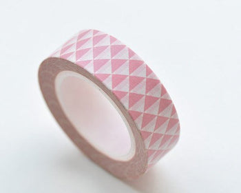 Pink Triangle Pattern Washi Tape Wallpaper 15mm x 10M Roll A13380
