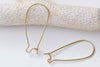 50 pcs Raw Brass Kidney Earwire Earring Components