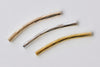 20 pcs Brass Textured Curved Twist Tubes Silver/Gold/Light Gold