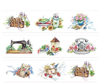 Retro Flower Postage Washi Tape 30mm  x 5M A13333