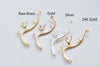 6 pcs Brass Deer Horn Antler Pendants Raw Brass/Gold/Silver/24K Gold