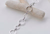3.3 ft (1m) Silvery Gray Boho Round Circle Loops Chain Necklace A7356