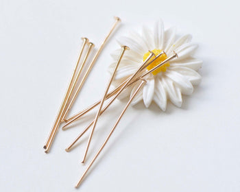 300 pcs Light Gold Tone Iron Headpins 35mm (1.4 Inches) A4581