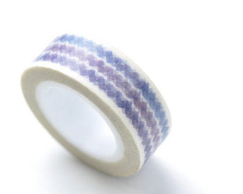 Blue Purple Wave Masking Washi Tape 15mm x 10M Roll A12130