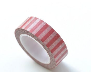 Red Stripes Deco Washi Tape 15mm Wide x 10M Roll A12262