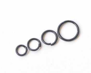 100 pcs E Coating Black Open Jump Rings  4mm/5mm/6mm/8mm