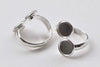 10 pcs Shiny Silver Double Twisted Ring Blank Shank Base