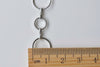 3.3 ft (1m) Silvery Gray Boho Round Circle Loops Chain Necklace A7356