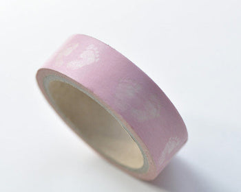 Translucent Pink Baby Footprint Washi Masking Tape 15mm x 5M Roll A12169