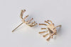 6 pcs 24K Champagne Gold Round Snap-Set Post Earring Post Studs A5924