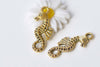 20 pcs Antique Gold Seahorse Charms Double Sided 10x24mm A8072