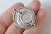 20 pcs Antique Silver Round Base Setting Connector Double Sided Various Sizes