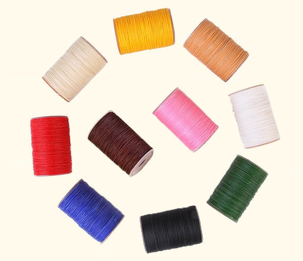 0.6mm Round Wax Cord Polyester Thread Hand Sewing Essential 50 meters