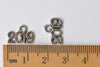 30 pcs Antique Silver New Year 2019 2020 Charms 10x13mm
