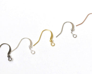 100 Flat Fish Hook Earwire Antique Bronze/Silver/Gold/Platinum/Rose Gold