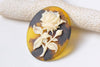 Gorgeous 1 pc Resin Rose Flower Oval Cameo Cabochon 30x40mm A7061