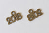 30 pcs New Year 2018 Charms Shiny Gold/Antique Silver/Antique Bronze