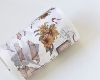 Vintage Flowers Washi Tape / Decorative Tape / Japanese Masking Tape 65mm wide x 3M long A12522