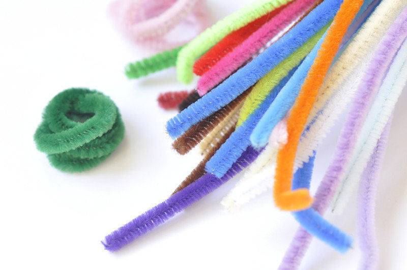 Chenille Stems Pipe Cleaner Tinsel Stems Wired Sticks Set of 5