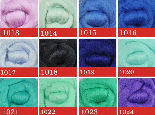 Australian Merino Wool Colorful Needle Felting Wool 5G(0.17 OZ) A Pack
