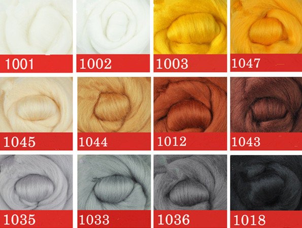 Australian Merino Wool Colorful Needle Felting 5G(0.17 OZ) A Pack