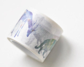 Vintage Wide Washi Tape Animals Wolf Deer Birds Whale Scrapbooking Tape 30mm Wide x 5M Long A12811