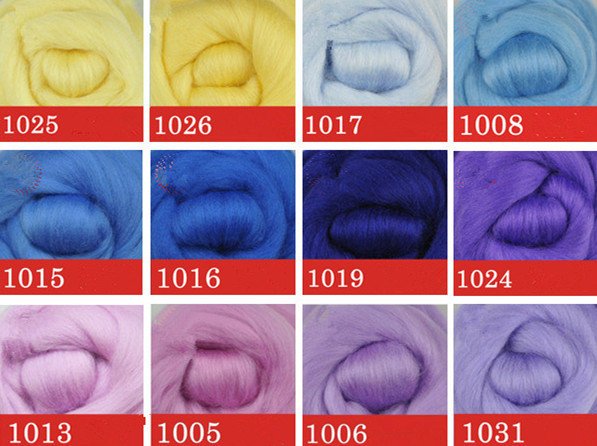 Australian Merino Wool Colorful Needle Felting Wool 5G(0.17 OZ) A Pack