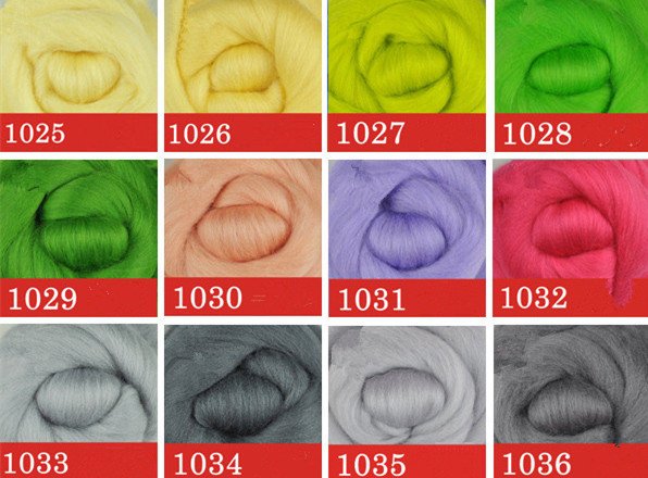 Australian Merino Wool Colorful Needle Felting Wool 5G(0.17 OZ) A Pack