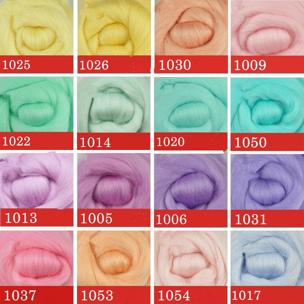 Australian Merino Wool Colorful Needle Felting Wool 5G(0.17 OZ) A Pack