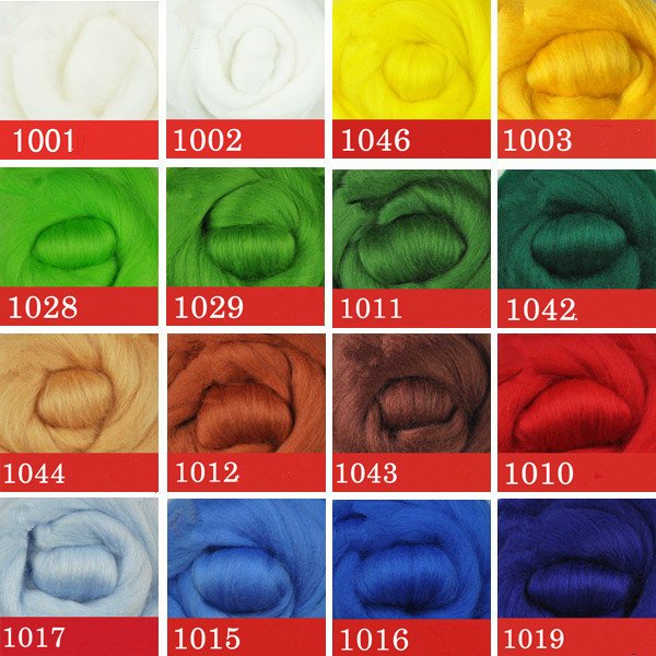 Australian Merino Wool Colorful Needle Felting Wool 5G(0.17 OZ) A Pack