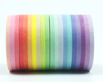 Scrapbooking Tape Colorful Washi Tape Full Set, Rainbow Card Scrapbooking Tape, Gift Wrapping Tape Set of 20 A13182