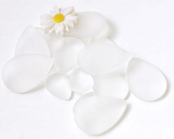20 pcs Frosted Glass Dome Teardrop Cabochon Cameo