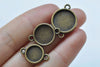 20 pcs Antique Bronze Double Sided Cameo Base Setting Tray Connector