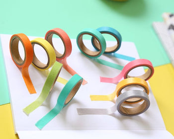 Colorful Washi Tape Set Colors 7mm wide x 5M long Set of 10 A12435