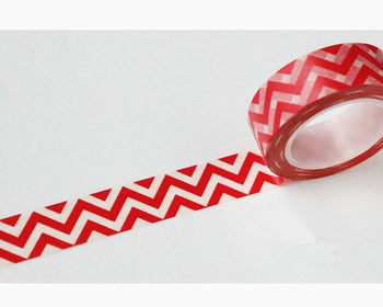 Cute Red Wave Masking Washi Tape 15mm x 10M Roll A12860
